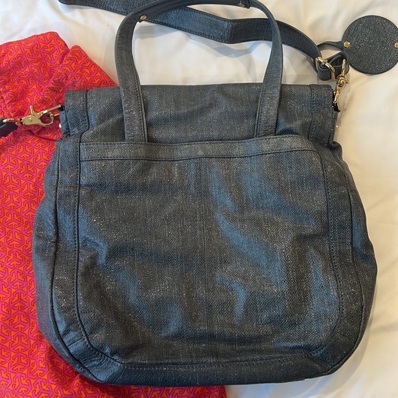 Tory Burch Coated Canvas 2 Way Shoulder Bag/Crossbody in Blue - Comes w/Dust bag - Picture 13 of 13